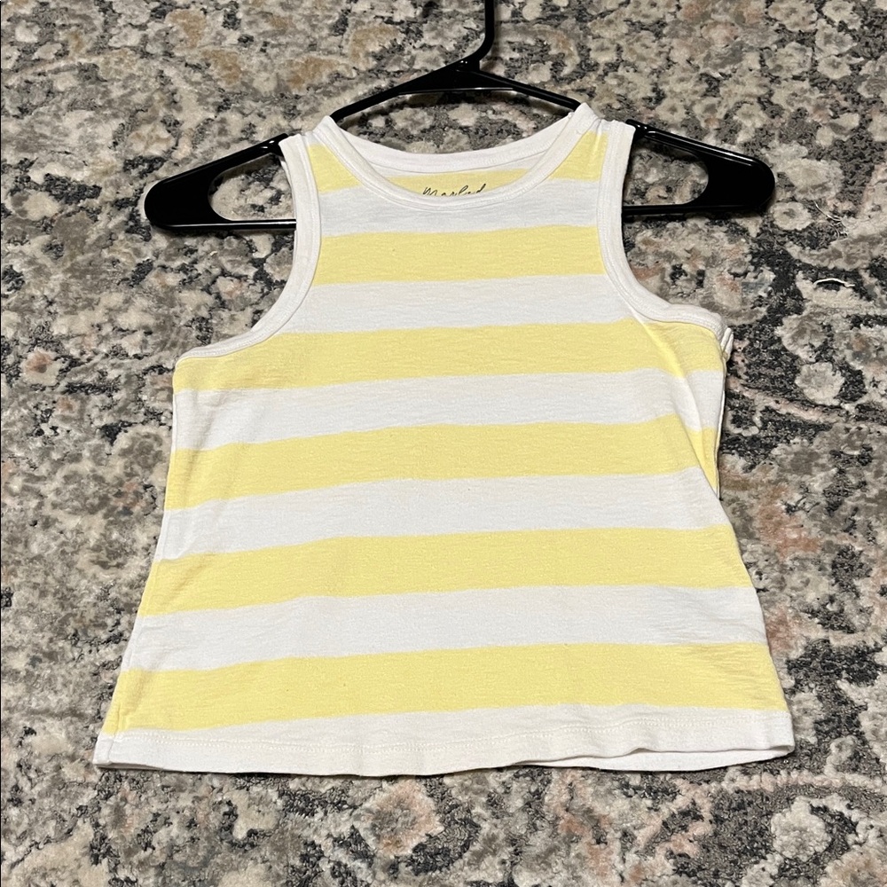 Striped Yellow & White Tank Top - Kids
